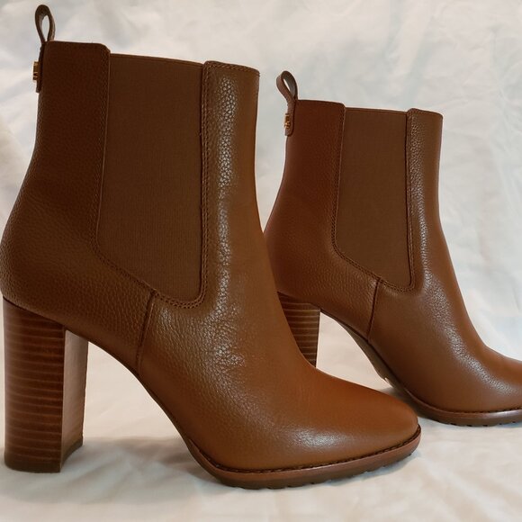 Lauren Ralph Lauren Womens Mylah Tan Chelsea Boots 9 B (M) - Picture 1 of 10